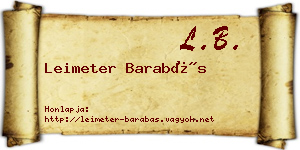 Leimeter Barabás névjegykártya